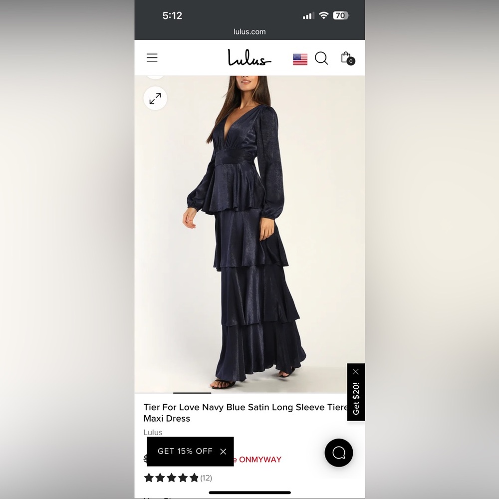 Lulus formal long sleeve tiered maxi dress